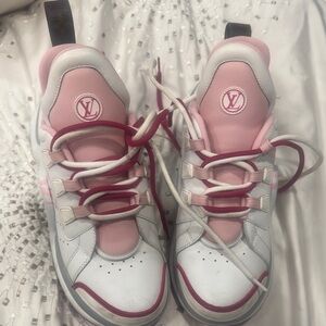Louis Vuitton Pink and White Athletic Shoes